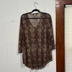 Jordan Taylor  Sheer‎ Animal Print Blouse Medium Photo 4
