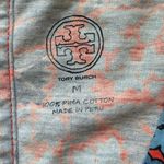 Tory Burch Pima Cotton Paisley Floral T-shirt M Blue Orange Preppy Hampton Chic Photo 2