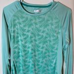 Marmot Womens Long Sleeve Top Activewear Athletic Teal Patterned Large Photo 1