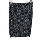 Henrik Vibskov Navy White Knit Pencil Skirt Minimal Abstract Print Size S (est) Blue Photo 1