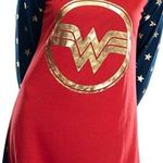 DC Comics Wonder Woman Red and Blue Star Print Raglan Tee size L Photo 0