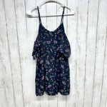 Everly Romper Women Size M Off Shoulder Mini V Neck Blue Floral Summer Casual Photo 5