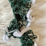 Vintage Y2K Crochet Green White Scarf Photo 23