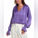 Ramy Brook Bethany Satin Top – Purple, Size M (NWOT, Boho & Feminine) Photo 1