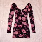 Free People Womens  Floral Bodycon Long Sleeve Mini Dress size Small Photo 2