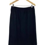 Vintage 90s Koret Pure Wool Mini Skirt Black Basic Minimalist Retro Womens 12 Photo 0