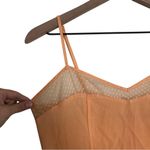 Vintage Nameless Peach Lightweight Delicate Lace Spaghetti Strap Midi Dress Orange Photo 3