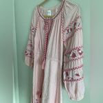 MISA Los Angeles  Tasya Embroidered Pink and White Stripe Flowy Midi Dress Photo 2