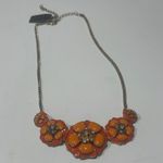 Orange Floral Necklace gold rhinestone NEW fashion Photo 0
