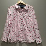 Tommy Hilfiger  White Pink Hearts Button Up Shirt 100% Cotton‎ Sz XL Photo 0