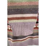 Cousin‎ Johnny V Neck Sweater Striped Diamond Pattern Cotton Blend Vintage Large Pink Photo 4