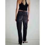 Madewell Button Fly High rise Low-Slung Straight Leg Jeans Black Kent Wash Sz 25 Photo 1