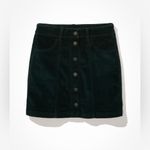 American Eagle  Outfitters dark green corduroy button-front mini skirt Photo 9