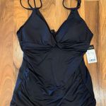 Ralph Lauren Lauren tankini swim top NWT 10 BLACK bathing suit Photo 0