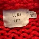 Anthropologie  Luna Ivy Red 3D Floral Appliqued Chunky Cardigan Small Photo 6
