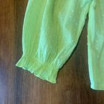 J.Crew  Blouse Large Bright Yellow w/ Swiss Dots Long Sleeve Elastic Wrist Vneck Photo 2