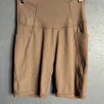 WILO brown high waisted biker shorts. Size Medium Tan Photo 0