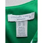 London Times Green White Floral Leaf V-Neck Ruffle Sleeve Midi Dress 16W Plus Photo 4