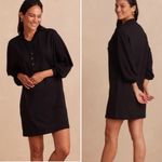 Summersalt  Softest French Terry Henley Dress Mini Black Button Super Soft Medium Photo 0