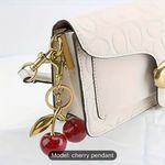 T Party Fashion Cherry Keychain Charm - Resin 🍒 with Gold-Tone Metal Clip for Handbag and Purse Photo 3
