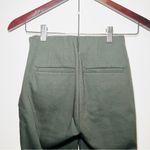 Loft  Pants Green Pintuck High Waist Side Zip Cotton Blend Straight Leg - 00 Photo 3