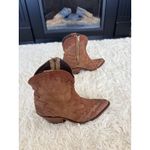 Liberty Black Womens‎ Western Cowboy Ankle Boots Brown Leather Zip Up Studded 7 Photo 2