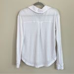 Michael Stars  Amina Waffle‎ Long Sleeve Henley Top in White Size Medium Photo 4