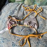 Free People NWOT FP Beach Michelle Printed Triangle Gold Coast Bikini Top S Photo 10