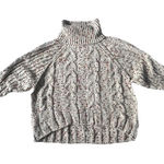 Moon & Madison Chunky Cable Knit Sweater Womens M Turtleneck Cozycore Marled Photo 0