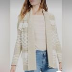 Lucky Brand boho Aztec southwestern earthy chunky knit fringe open cardigan S Photo 1