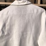 Banana Republic  100% linen beautiful white buttoned down blouse M Photo 7