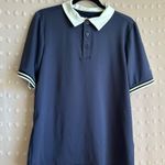 Kastel Denmark Solid Short‎ Sleeve Polo Sz M Navy Blue Size M Photo 0
