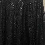 Ember Womens Black Mini Skirt S Small Allover Sequins Shark Bite Bottom Edge Photo 2