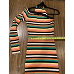Revolve Monse Striped One Sleeve Halter wool Ribbed Knit Midi Dress Rainbow M Yellow Size M Photo 4