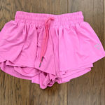 Luogongzi Pink Flowy Shorts W/ Spandex Built Photo 0