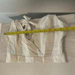 L'ATISTE L’Atiste Tan Striped Sleeveless Jumpsuit Open Back Cotton Linen Wide Leg NWT M Photo 6