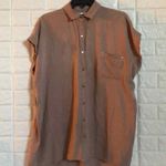 Griffin Paris oversized tunic top with belt loop Women’s Size L Large Tan Photo 2