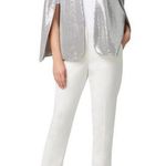 Tahari ASL Silver Metallic Sequined Cape Blazer Photo 0