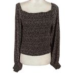 Faherty  Size XL Beatrice Smocked Top Blouse Leaf Print Boho Bohemian Photo 1