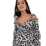 ASOS Design Maternity Bardot Smocked Babydoll Dress Black Size undefined Photo 8