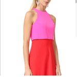 Jill Stuart Lovely Duo Gown
 red pink color block formal evening crepe dress Photo 14