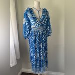 Vintage ‘90s Mosaic Blue & White Polka Dot V Photo 4