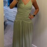 ZARA  drop waist ruched maxi dress cutout back Photo 1