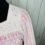 Miss Elaine Sz M Seersucker House Coat Robe Nightgown House Dress Full Zip Pink Size M Photo 4