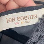 Les Soeurs Top Women Small Gray Crochet Lace Puff Sleeve Whimsygoth Fairy Grunge Photo 3