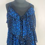 Lulus New Tiers of Love Black and Blue Print Tiered Ruffled Maxi Dress medium Photo 2