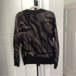 Athleta  Jacquard Wool Blend Black & Brown Camo Crewneck Sweater Photo 3