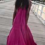 Free People NWT McKinley Maxi Dress Cha Cha Cherry Raspberry Gauze Sleeveless XS Photo 9