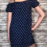 Old Navy Off-The-Shoulder Oversized Shift Dress Navy Blue White XS Extra Small Photo 1
