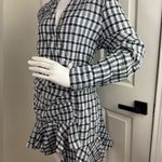 Veronica Beard  JEANS WRAP MINI DRESS SHERRY WHITE/NAVY GINGHAM SIZE Extra Large. Photo 2